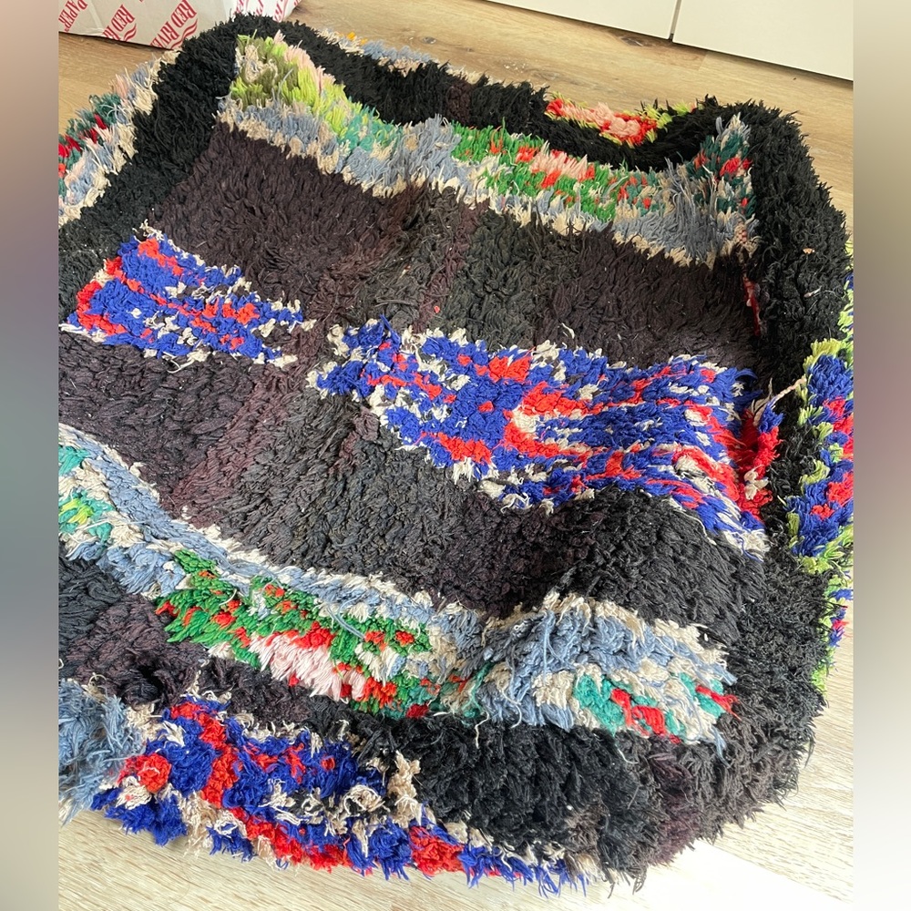 Shaggy Moroccan floor cushion